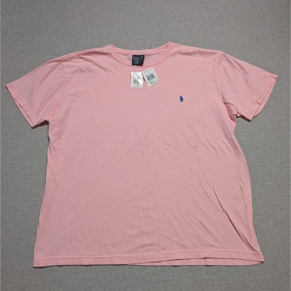 Polo Ralph Lauren T-Shirt Men's Pink Small Cotton Crew Neck Tee Pony Logo NWT
